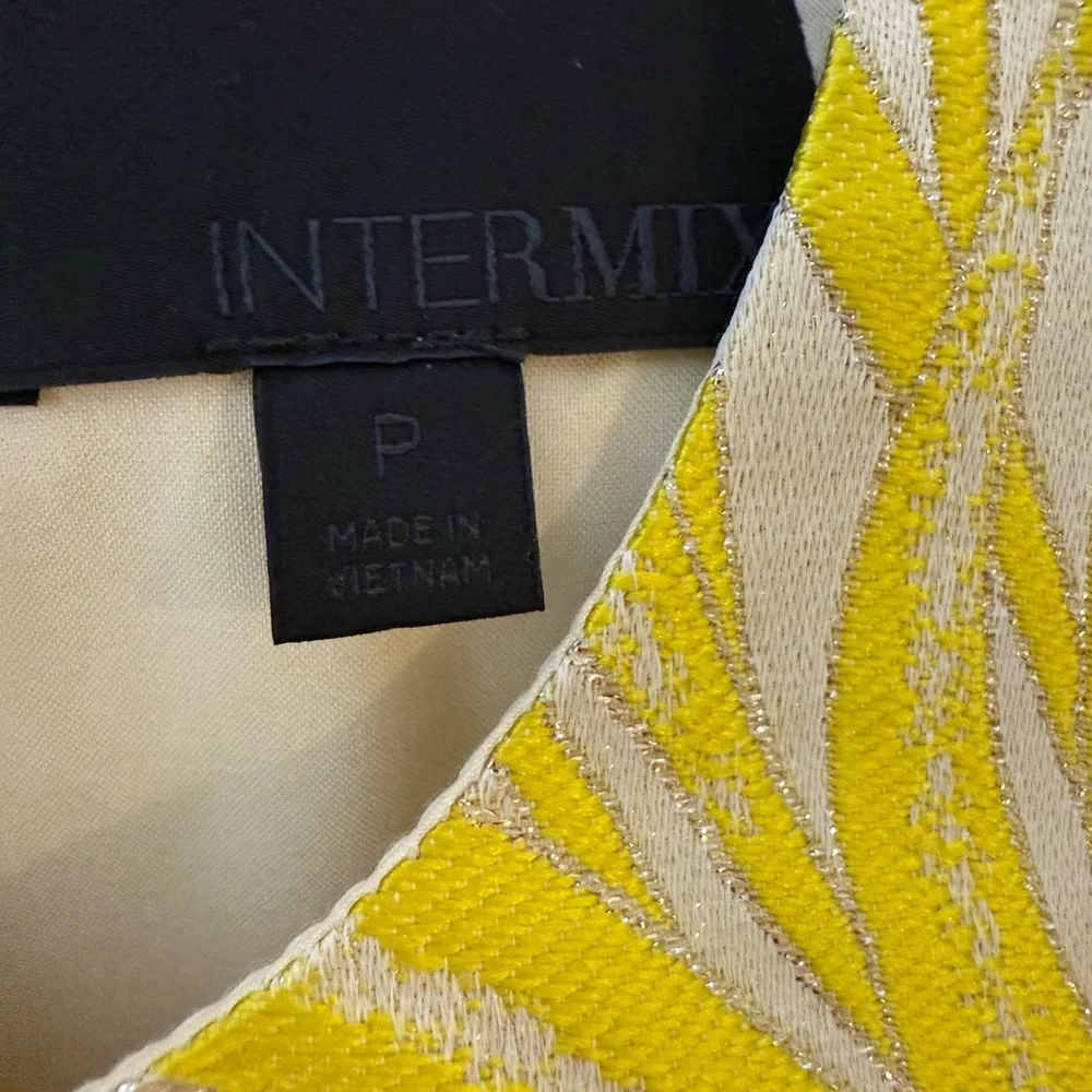 INTERMIX Yellow Clarke Jacquard Shift Dress - Picture 7 of 11